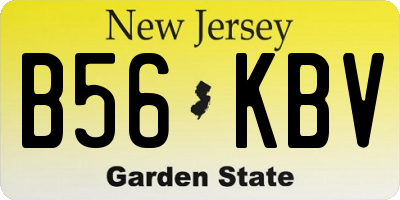 NJ license plate B56KBV