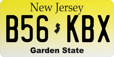 NJ license plate B56KBX