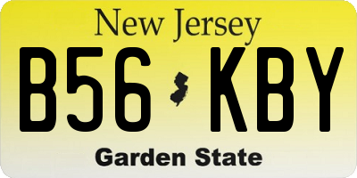 NJ license plate B56KBY