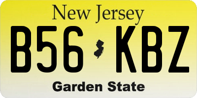 NJ license plate B56KBZ