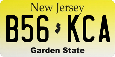 NJ license plate B56KCA