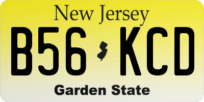 NJ license plate B56KCD
