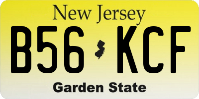 NJ license plate B56KCF