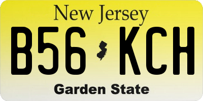 NJ license plate B56KCH