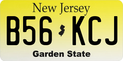 NJ license plate B56KCJ