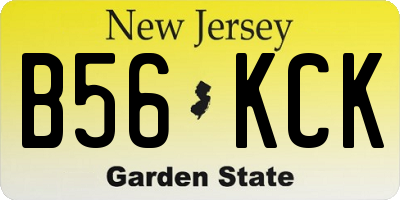 NJ license plate B56KCK