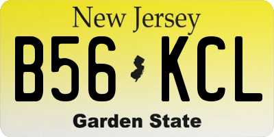 NJ license plate B56KCL