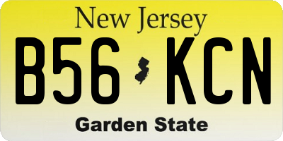 NJ license plate B56KCN