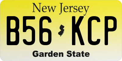 NJ license plate B56KCP
