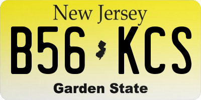 NJ license plate B56KCS