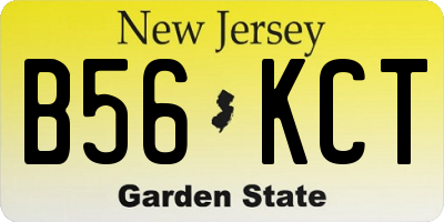 NJ license plate B56KCT