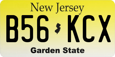 NJ license plate B56KCX