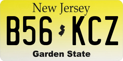 NJ license plate B56KCZ