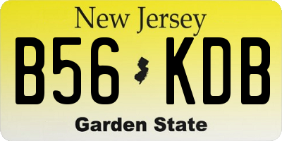 NJ license plate B56KDB