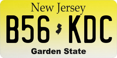 NJ license plate B56KDC