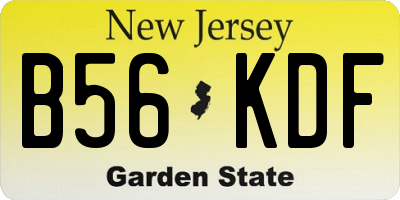 NJ license plate B56KDF