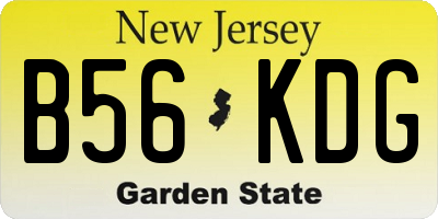 NJ license plate B56KDG