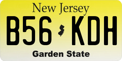 NJ license plate B56KDH