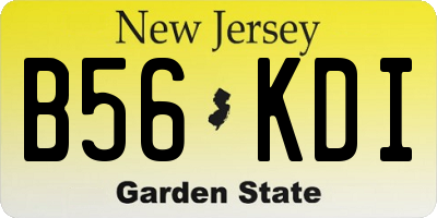 NJ license plate B56KDI