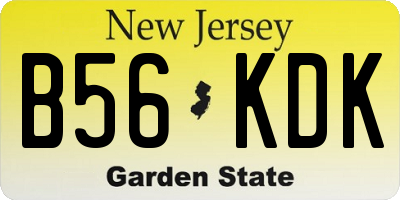NJ license plate B56KDK
