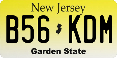 NJ license plate B56KDM