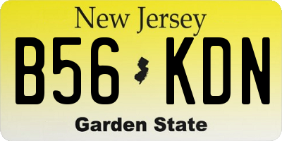 NJ license plate B56KDN