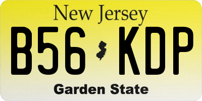 NJ license plate B56KDP
