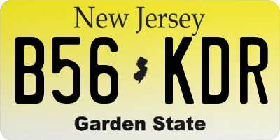 NJ license plate B56KDR