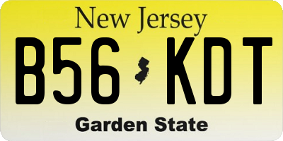 NJ license plate B56KDT