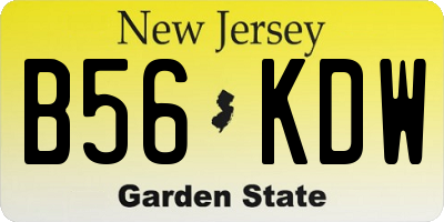 NJ license plate B56KDW