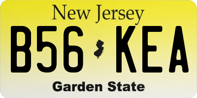 NJ license plate B56KEA