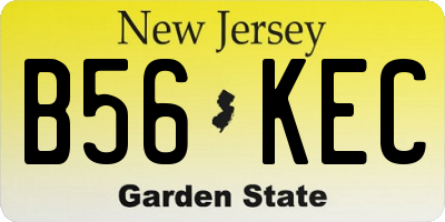 NJ license plate B56KEC