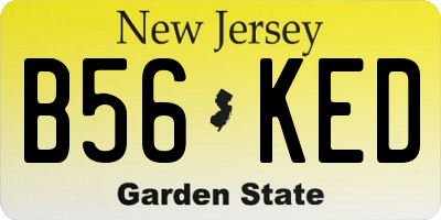 NJ license plate B56KED