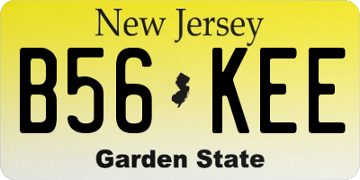NJ license plate B56KEE