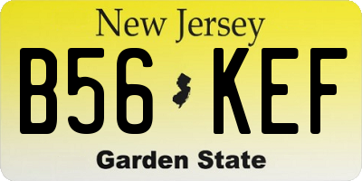 NJ license plate B56KEF