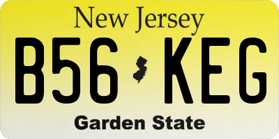 NJ license plate B56KEG