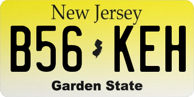 NJ license plate B56KEH