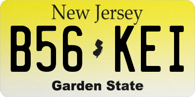 NJ license plate B56KEI