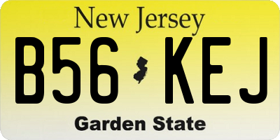 NJ license plate B56KEJ