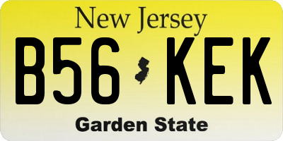 NJ license plate B56KEK