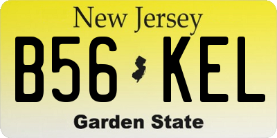 NJ license plate B56KEL