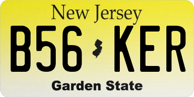 NJ license plate B56KER
