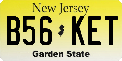 NJ license plate B56KET