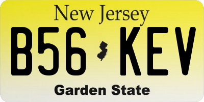 NJ license plate B56KEV