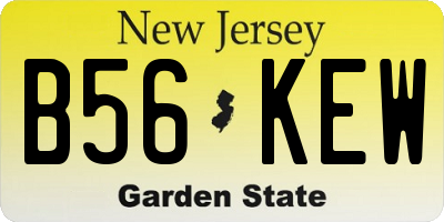 NJ license plate B56KEW