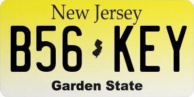 NJ license plate B56KEY