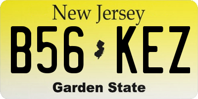 NJ license plate B56KEZ