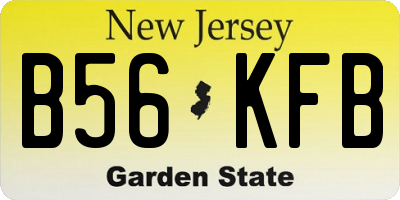 NJ license plate B56KFB