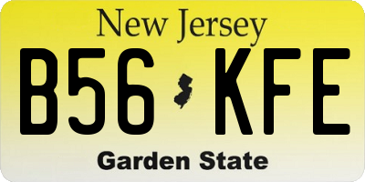 NJ license plate B56KFE