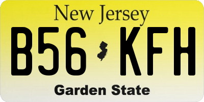 NJ license plate B56KFH
